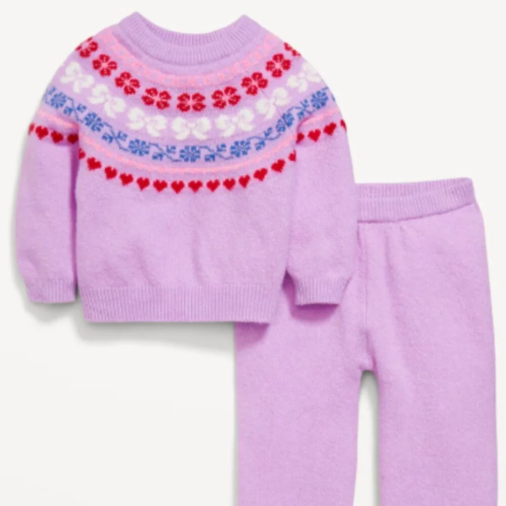 Old Navy SoSoft Fair Isle Sweater and Pants Set 18-24M
